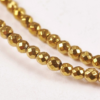 Electroplate Non-magnetic Synthetic Hematite Beads Strands X-G-J169B-2mm-04-1