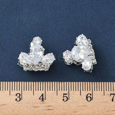Brass Micro Pave Cubic Zirconia Beads KK-S336-15S-A-1