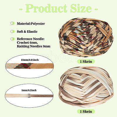 2 Skeins 2 Styles Polyester Cloth Yarn OCOR-TA0003-72-1