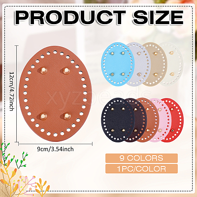 9Pcs 9 Colors Imitation Leather Bag Bottoms DIY-ME0002-90-1