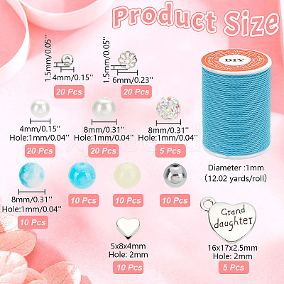 DIY Word Grand Daughter Bracelet Making Kit DIY-AR0003-55-1