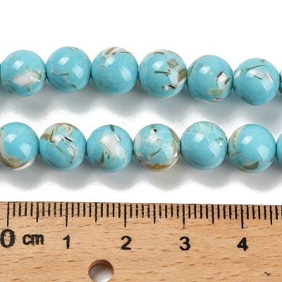 Assembled Synthetic Stone and Trochus Shell Beads Strands X-G-B128-08C-06-1