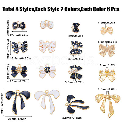 48Pcs 8 Styles Alloy Enamel Charms ENAM-SC0004-31-1