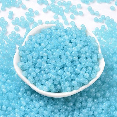 6/0 Imitation Jade Glass Seed Beads SEED-T006-04A-08-1