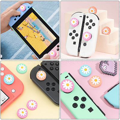 4Pcs 4 Colors Daisy Silicone Joystick Cap FIND-GF0007-37-1
