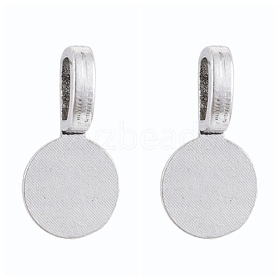 Tibetan Style Alloy Glue On Flat Pad Pendant Bails X-TIBEP-1124-AS-LF-1