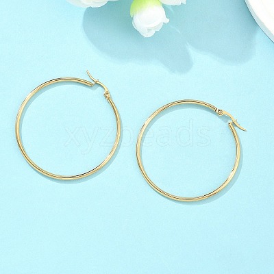 304 Stainless Steel Hoop Earrings X-EJEW-N0016-11G-H-1