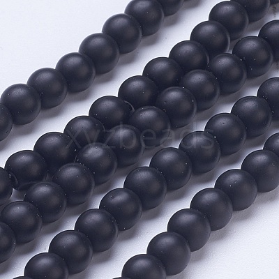 Frosted Glass Beads Strands G-D855-03-6mm-1