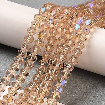 Transparent Electroplate Glass Beads Strands GLAA-F029-4mm-D12-1