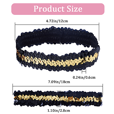 10Pcs Wide Stretch Sparkling Headband MRMJ-GF0001-45D-1