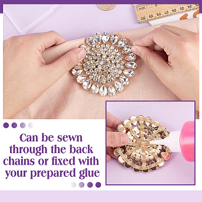 Brass Rhinestone Applique DIY-FG0009-88A-1