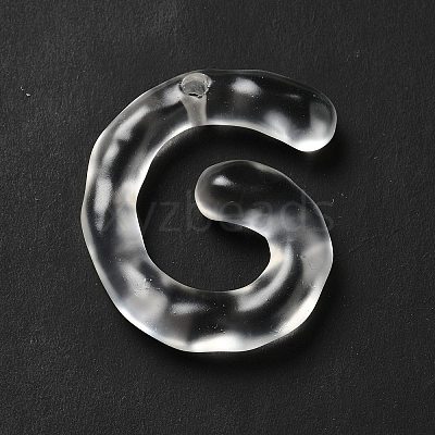 Transparent Resin Alphabet Pendants RESI-C028-02G-1