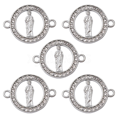 Alloy Connector Charms with Crystal Rhinestone FIND-YW0003-48-1