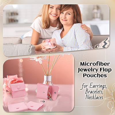 Microfiber Jewelry Flap Pouches ABAG-WH0032-121D-1