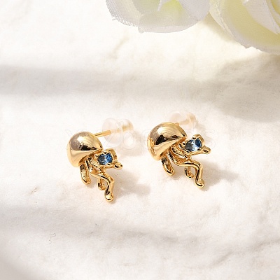 Brass Stud Earrings EJEW-C158-11A-G-1