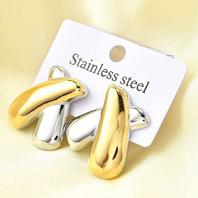 304 Stainless Steel Stud Earrings EJEW-D308-02PG-1