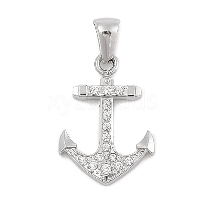 304 Stainless Steel Micro Pave Cubic Zirconia Pendants STAS-D112-03P-07-1