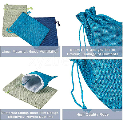 Burlap Packing Pouches Drawstring Bags ABAG-BC0001-11-1