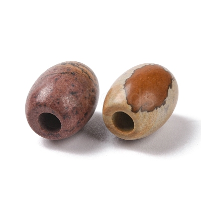 Natural Picture Jasper European Beads G-F580-A03-1
