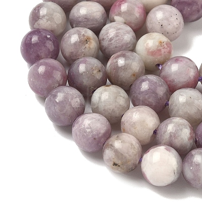 Dyed Round Natural Pink Tourmaline Beads Strands G-K089-8mm-05-1