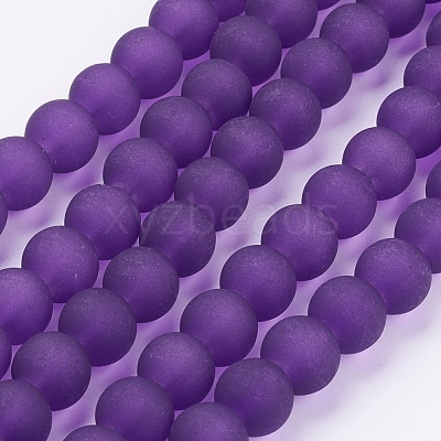 Baking Paint Transparent Glass Bead Strands GLAA-S031-10mm-36-1