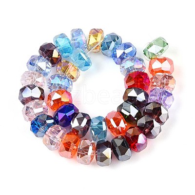Electroplate Transparent Glass Beads Strands EGLA-N022-04A-D01-1
