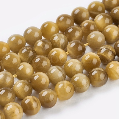 Natural Gold Tiger Eye Beads Strands G-C076-6mm-1AA-1