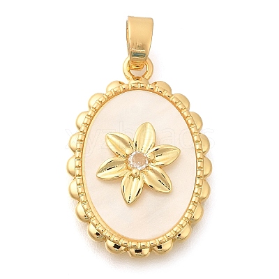 Brass Micro Pave Cubic Zirconia with Acrylic Pendants KK-S049-24G-1