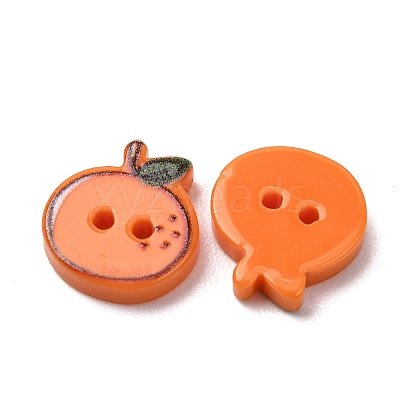 2-Hole Printed Opaque Resin Buttons RE-CBA2C75-04C-1