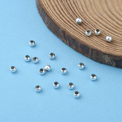 Plating Plastic Acrylic Round Beads PACR-L003-3mm-S-1