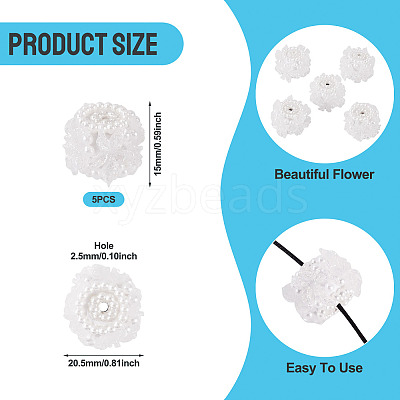 Polymer Clay with Imitation Pearl Beads CLAY-TAC0020-02A-1