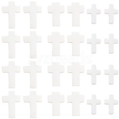 60Pcs 3 Styles Cross Natural Shell Beads BSHE-SC0001-18-1