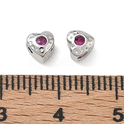 SHEGRACE Brass Magenta Cubic Zirconia Beads XGRQ4H633-681P-B-1