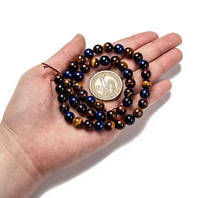 Natural Tiger Eye Beads Strands X-G-F173-14-8mm-1