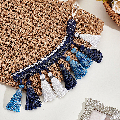 Polyester Tassel Display Decorations with Alloy Clasps PURS-WH0001-82-1