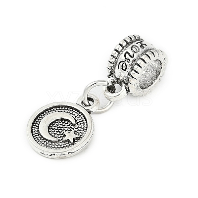Rack Plating Brass European Dangle Charms LS-KK-R200-14AS-1