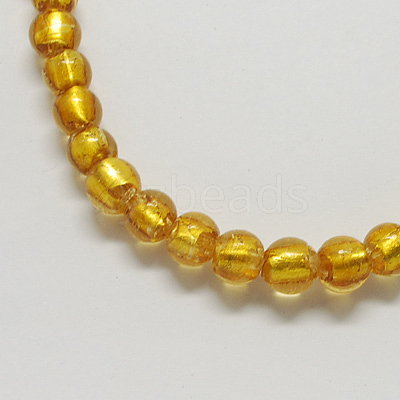 Handmade Silver Foil Glass Beads FOIL-R054-7-1