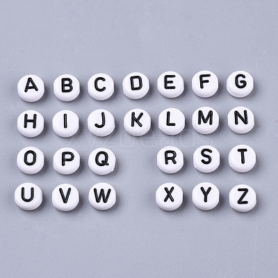 White Opaque Acrylic Beads SACR-R249-01M-1