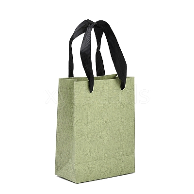 Paper Gift Tote Bags with Nylon Black Ribbon Handles ABAG-K004-01B-1