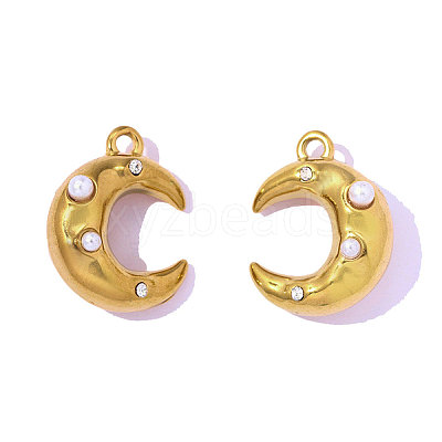 304 Stainless Steel Rhinestone Pendants STAS-OY016-19G-1