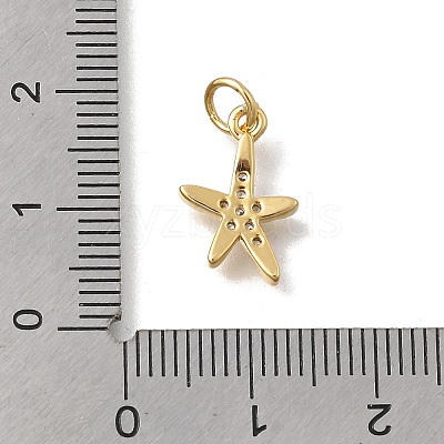 Brass Micro Pave Clear Cubic Zirconia Charms KK-D431-053D-G-1