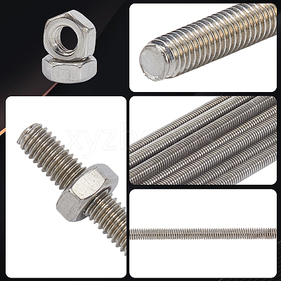 304 Stainless Steel Fully All Threaded Long Screw & Nuts FIND-SC0020-36B-1