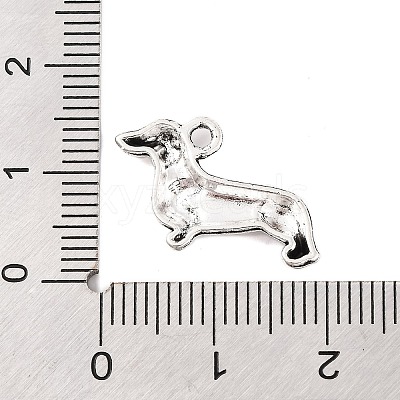 Tibetan Style Zinc Alloy Puppy Pendants X-TIBEP-R334-013AS-RS-1
