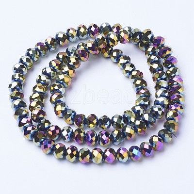 Electroplate Transparent Glass Beads Strands EGLA-A034-T8mm-UA07-1