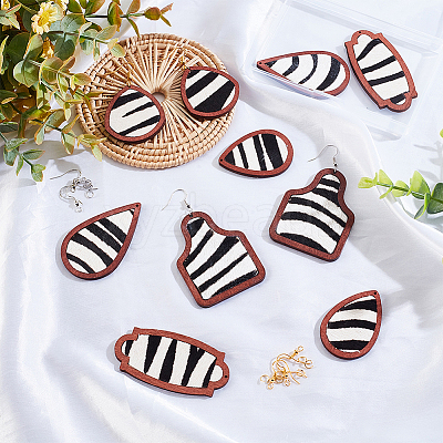 DIY Zebra Print Pattern Earring Making Kit DIY-OC0009-84-1