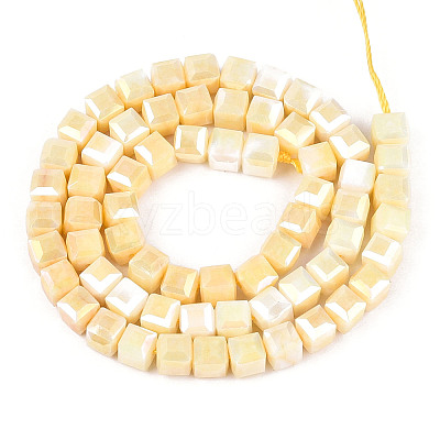 Anti-Tarnish Electroplate Glass Beads Strands GLAA-T025-6mm-10I-1