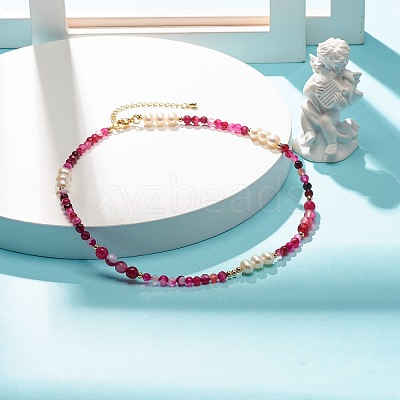 Natural Pearl Beaded Necklace NJEW-JN03765-02-1