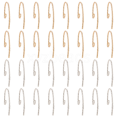 32Pcs 2 Colors Brass Earring Hooks FIND-AR0001-58-1