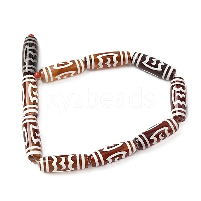 Rice Shape Tibetan Style dZi Beads Strands G-A269-A25-01-1