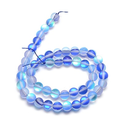 Synthetic Moonstone Beads Strands G-F142-6mm-08-1